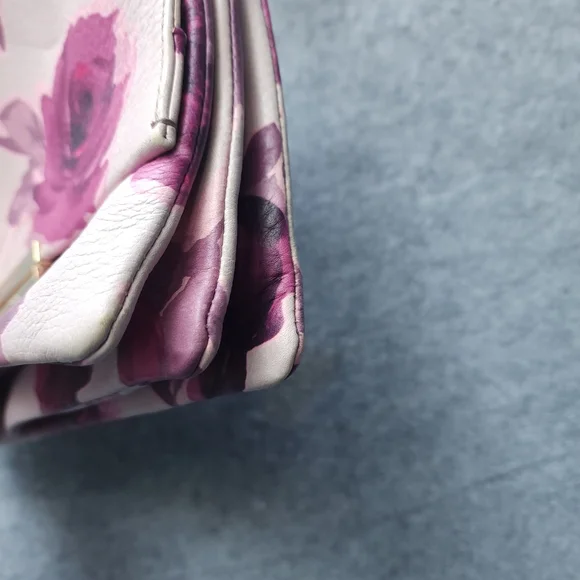 Kate Spade Emerson Place Roses Lenia Leather Shoulder Bag In Plum Dawn - Picture 6 of 13